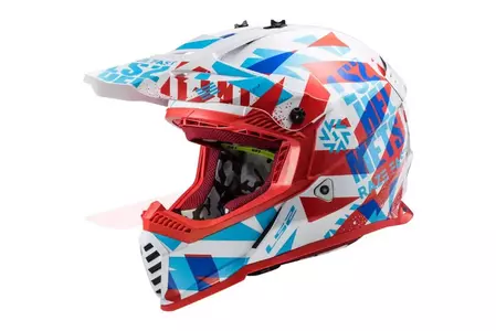 LS2 MX437 FAST EVO MINI FUNKY RED WH casco da moto enduro per bambini. S-1