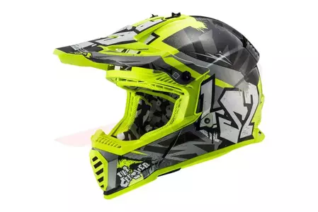 LS2 MX437 FAST EVO MINI CRUSHER BL.H-V S casco de moto de enduro para niños-1