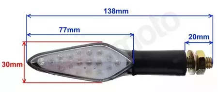 Krypties indikatorius juodas baltas LED difuzorius pora-5