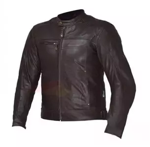 Volver Campo Leoshi chaqueta de moto de cuero marrón XS-1