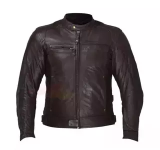 Back Field Leoshi giacca da moto in pelle marrone XS-3
