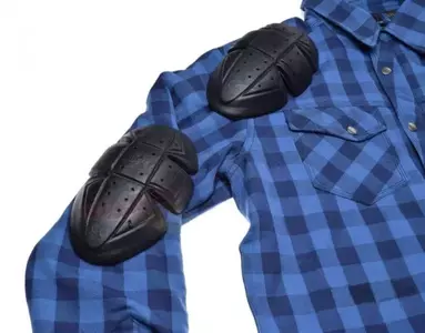 Herren Motorradhemd Hemd Motorradjacke Bickerhemd mit Protektoren blau XL-3