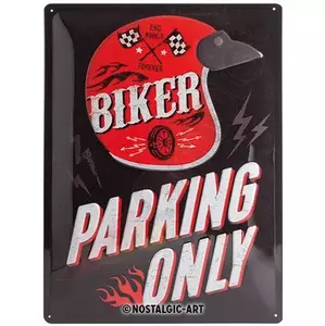 Plåt poster 30x40cm Biker Parkering - 23230