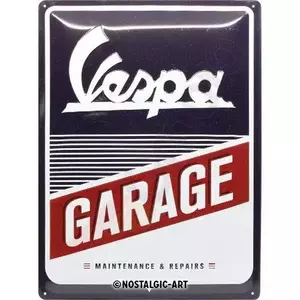 Tinnen poster 30x40cm Vespa Garage-1