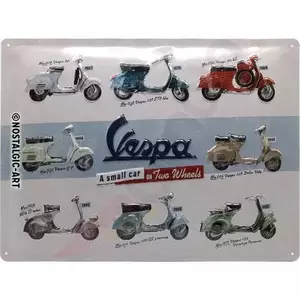 Tinnen poster 30x40cm Vespa Model Kaart-1