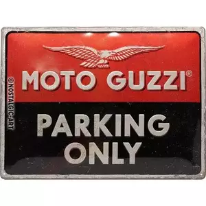 Tinnen poster 30x40cm Moto Guzzi Alleen parkeren-1