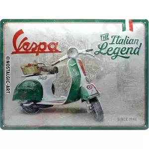 Poster en fer blanc 30x40cm Vespa Italian Legend-1