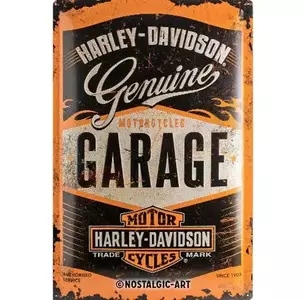 Poster en fer blanc 40x60cm pour Harley Davidson Garage-1