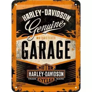 Cartaz de lata 15x20cm para Harley-Davidson Garage - 26178