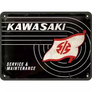 Skārda plakāts 15x20cm Kawasaki tvertnes logotips-1