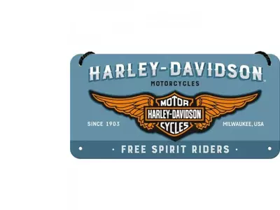 Stenska obešanka iz kositra 10x20cm za Harley Davidson - 28023