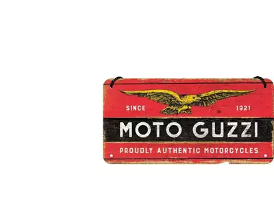 10x20cm Moto Guzzi Logo Vægophæng i træblik-1