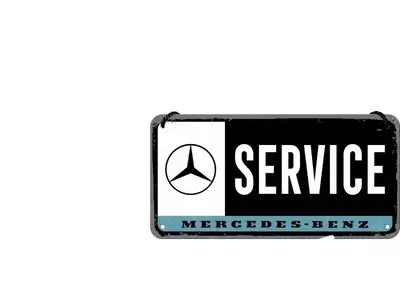 Peltinen seinäripustus 10x20cm Mercedes Service-1