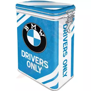 Puszka blaszana z klipsem BMW Drivers only-1