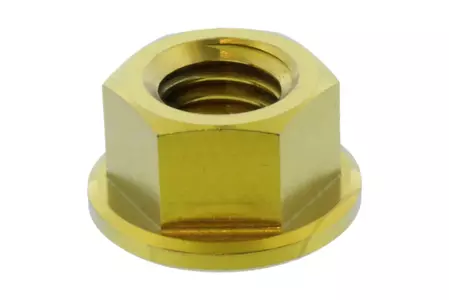 Přírubová matice PRO-BOLT M8x1,25 mm titanová zlatá - TIFLN8G