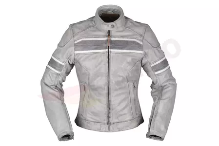 Modeka Iona Lady jachetă de motocicletă din piele pentru femei, cenușă 34-1