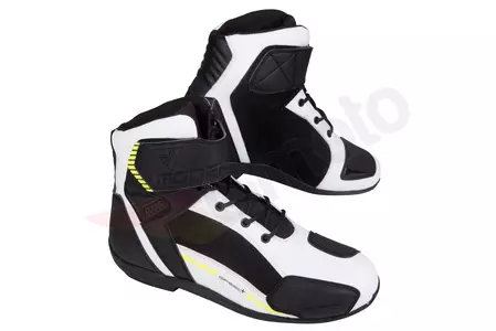 Modeka Kyne botas de moto blanco y negro 45-2