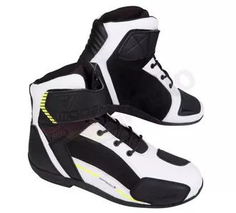 Modeka Kyne botas de moto blanco y negro 46-1