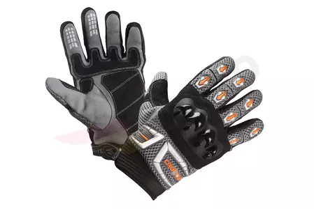 Modeka MX TOP rukavice na motorku šedo-bielo-oranžové 10-1
