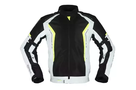 Modeka Khao Air giacca da moto in tessuto nero cenere-neon 3XL-1