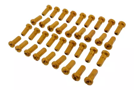 Zlaté hliníkové niple predných kolies JMP (36 ks)