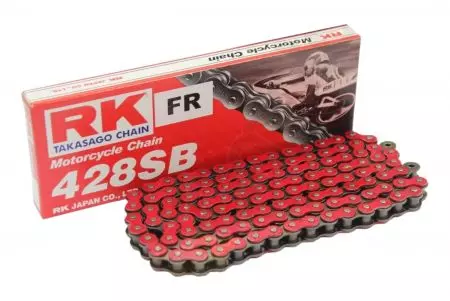 Łańcuch napędowy RK RT428SB/126 otwarty z zapinką czerwony - RT428SB-126-CL