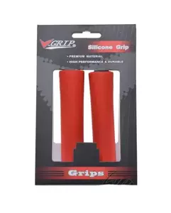Stuurgreep v-grip fiets silicone rood