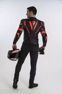 Rebelhorn Rebel chaqueta de moto de cuero negro / rojo 48-6
