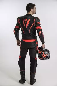 Rebelhorn Rebel jachetă de motocicletă din piele Rebel negru și roșu 50-8