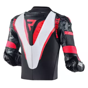 Rebelhorn Rebel jachetă de motocicletă din piele Rebel negru, alb și roșu 48-2