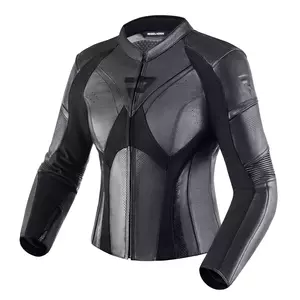 Jachetă de piele de motocicletă pentru femei Rebelhorn Rebel Lady negru D34 - RH-LJ-REBEL-01-D34