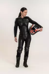Casaco de couro de motociclista para mulher Rebelhorn Rebel Lady preto D34-3