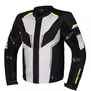 Rebelhorn Blast chaqueta moto textil negro/gris/amarillo 3XL-1