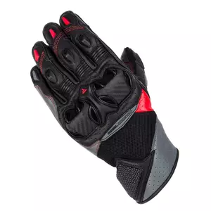 Rebelhorn Flux II δερμάτινα γάντια μοτοσικλέτας μαύρο/γκρι φλούο M-2