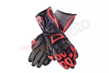 Rebelhorn Rebel kožené rukavice na motorku čierno-červená kamufláž M-1