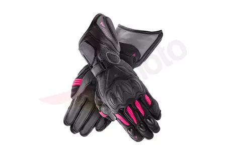 Rebelhorn Rebel Lady svart/rosa DS-motorcykelhandskar i läder för damer-1