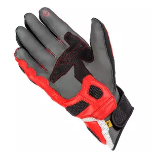 Rebelhorn ST Kratke usnjene motoristične rokavice črno-sivo-rdeče 4XL-3
