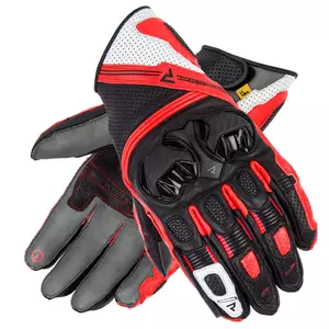 Rebelhorn ST Krátké kožené rukavice na motorku černo-šedo-červené 5XL-1