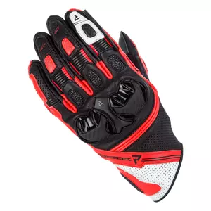 Rebelhorn ST Luvas curtas de couro para motociclismo preto-cinzento-vermelho M-2