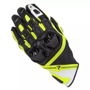 Rebelhorn ST Къси кожени ръкавици за мотоциклет черно-сиво-жълти 3XL-2