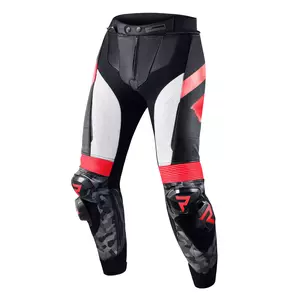 Rebelhorn Pantalon de moto en cuir Rebel noir, blanc et rouge 50-1