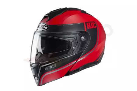 HJC I90 DAVAN BLACK/RED XXL motociklininko šalmas - I90-DAV-MC1SF-XXL