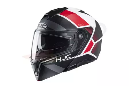 Kask motocyklowy szczękowy HJC I90 HOLLEN BLACK/WHITE/RED L-1