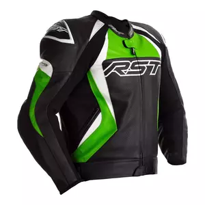 RST Tractech Evo 4 CE giacca da moto in pelle nera/verde S-1