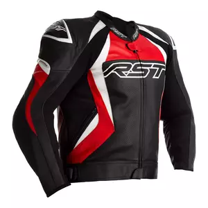 RST Tractech Evo 4 CE motorcykeljakke i læder sort/rød L-1