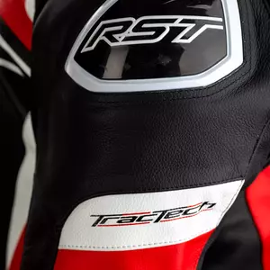 RST Tractech Evo 4 CE giacca da moto in pelle nera/rossa L-4