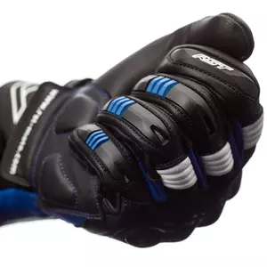 Gants de moto RST Pilot en cuir noir/bleu/blanc M-5