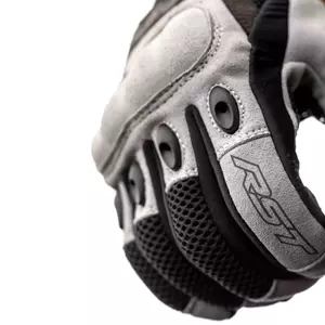 Luvas de motociclismo em tecido prateado/preto RST Ventilator-X M-5
