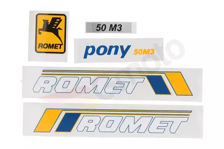 Kleebiste komplekt Romet mootorratta Pony M3 uus tüüp - 255305