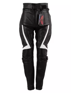 L&J Rypard Jarwis pantalones de moto de cuero negro/blanco S-1